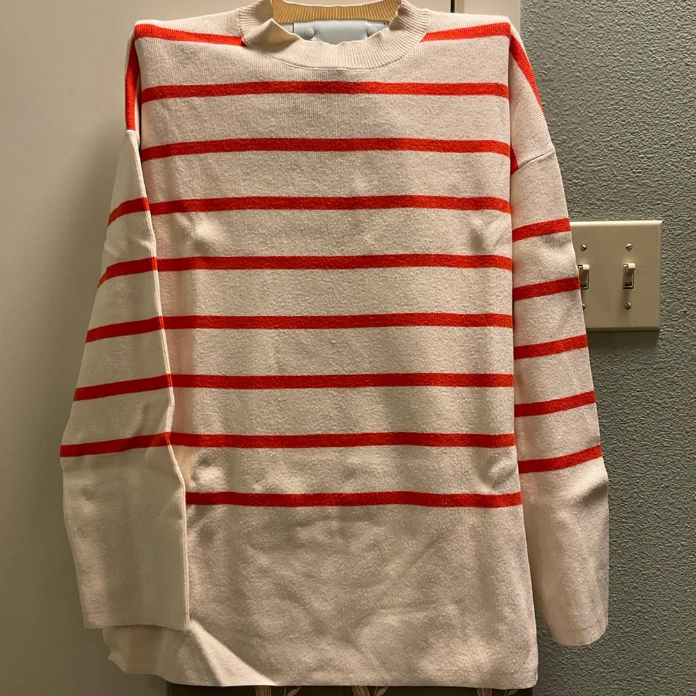 Zara Beige Ribbed Knit Top